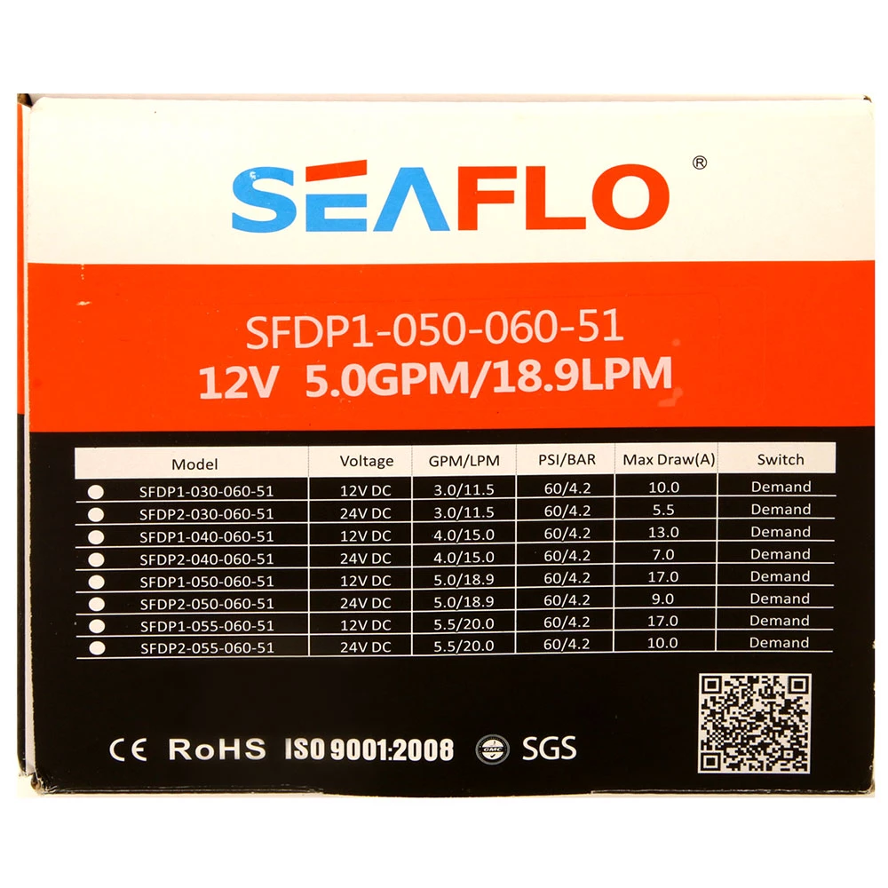 Seaflo 51 Series 5-Chamber DC Diaphragm Pump 18.9LPM 12V 4 Seaflo 51 Series 5-Chamber DC Diaphragm Pump 18.9LPM 12V - Image 2