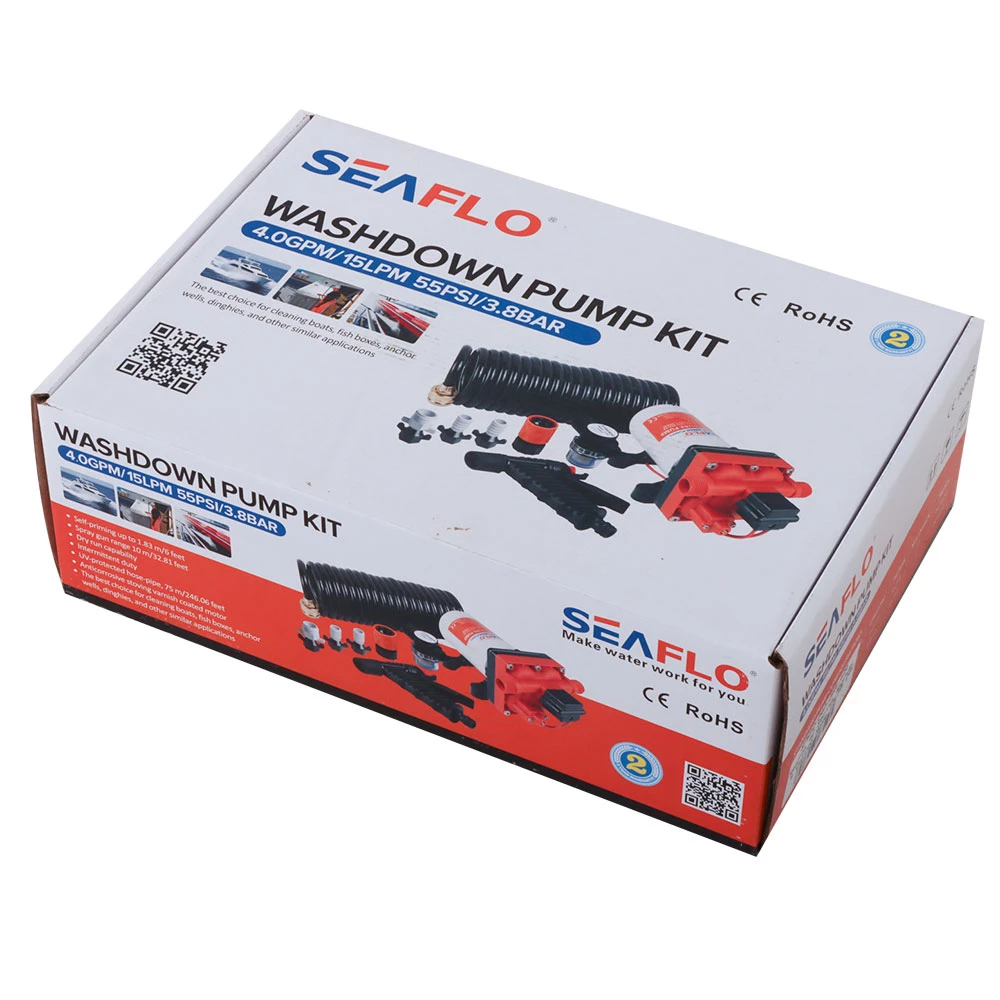 Seaflo 42 Series Washdown Pump Kit With 7.5m Coiled Hose 15LPM 24V 3 Seaflo 42 Series Washdown Pump Kit With 7.5m Coiled Hose 15LPM 24V