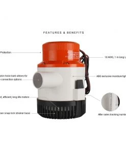 Seaflo Series 3500GPH Submersible Bilge Pump 12v -Scanstrut Sales Shop 5 9 144