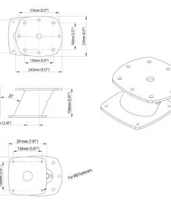 Scanstrut Aluminium PowerTower Aft-Leaning 150mm/6in For Open Array