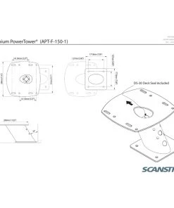 Scanstrut Aluminium PowerTower Forward Leaning 150mm/6in For Radomes
