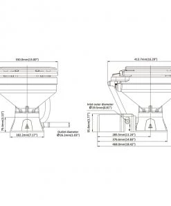 Seaflo Electric Marine Toilet - Regular 24V -Scanstrut Sales Shop sfmte2 01 r dim